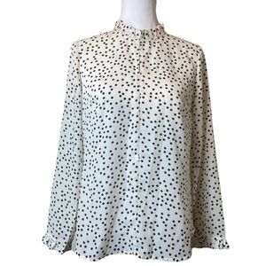 Banana Republic Factory Polka Dots Long Sleeve Blouse NWT Size XS